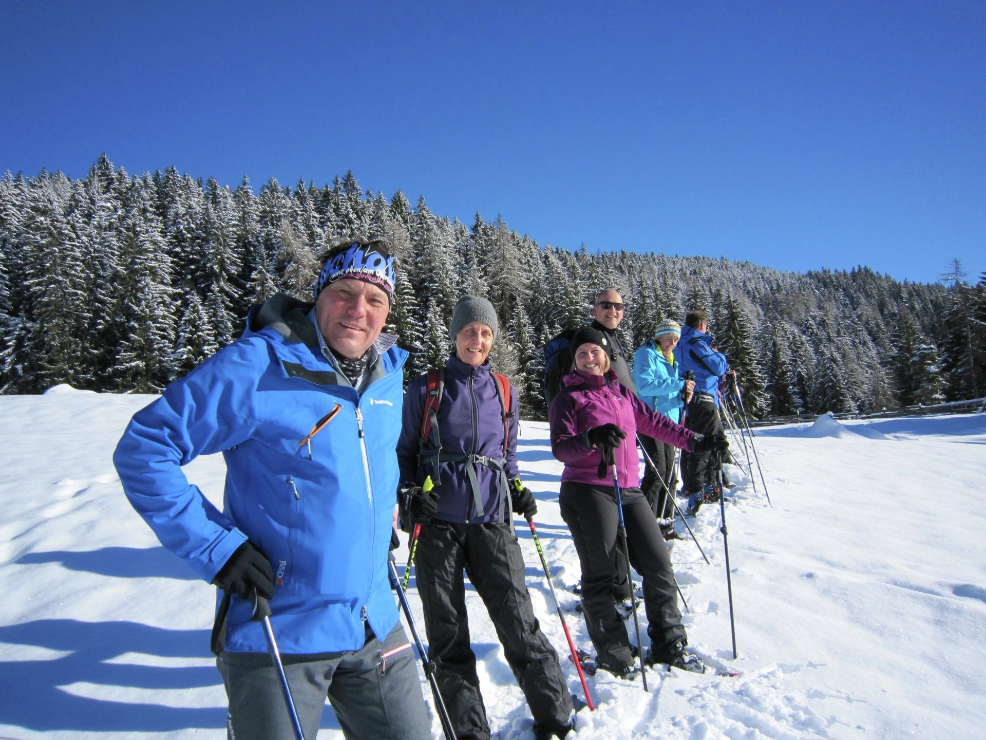 Escursione invernale ad Avelengo Merano 2000 con gli ospiti abituali dell'hotel.