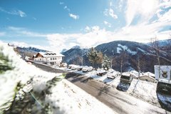 Alpenhof Blick Dolomiten Winter